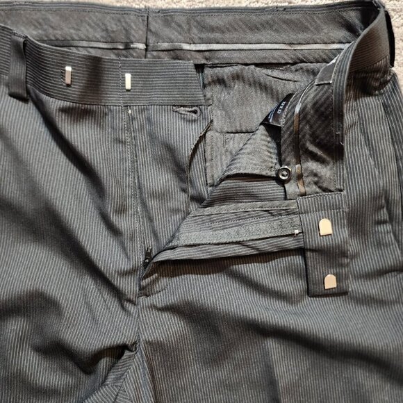 Kenneth Cole Reaction Black Pinstripe Dress Pants Mens 32x32 Preppy Business - Picture 3 of 15